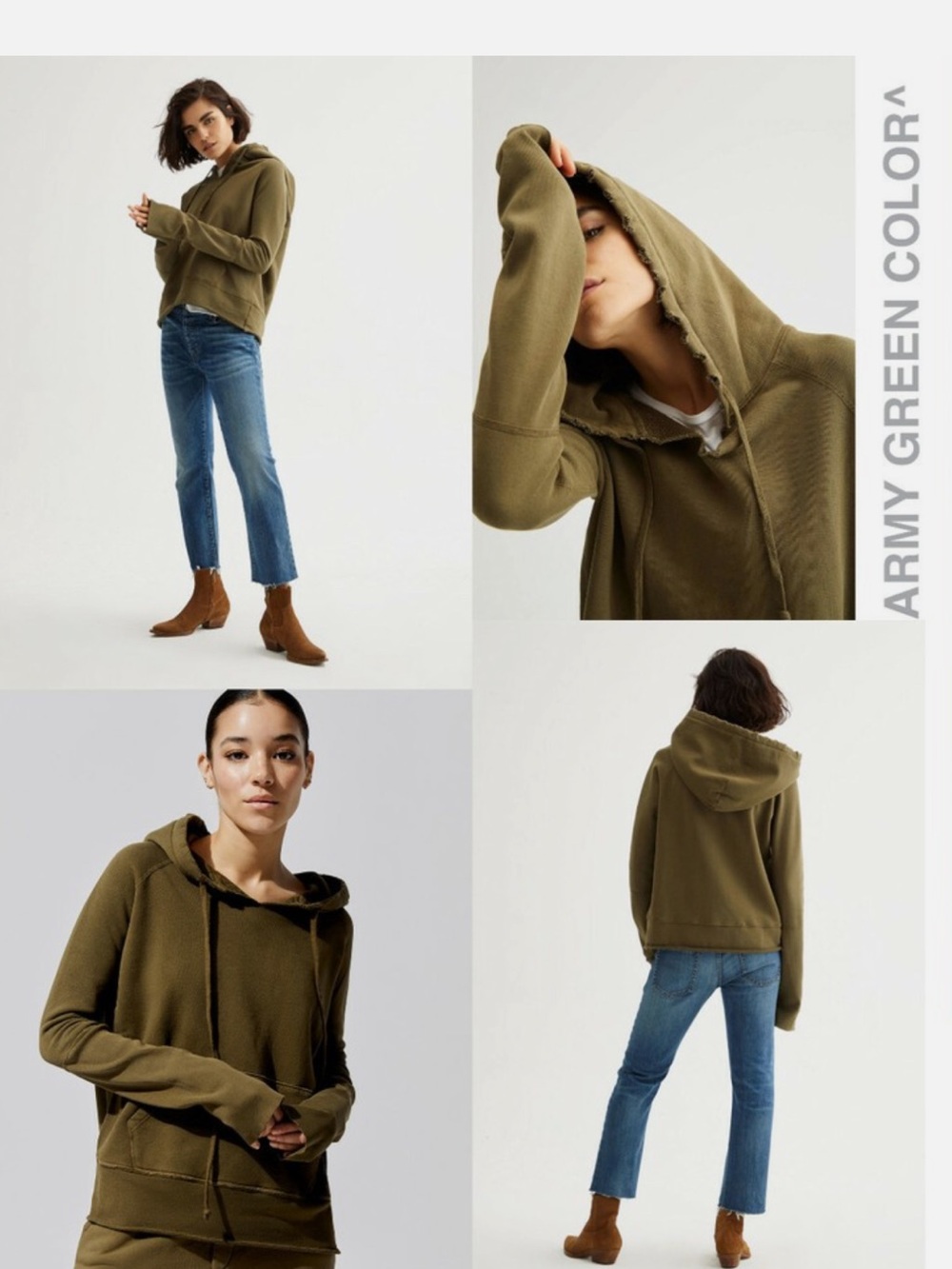 Nili Lotan Janie Hoodie Sweatshirt in Original Army Green Color